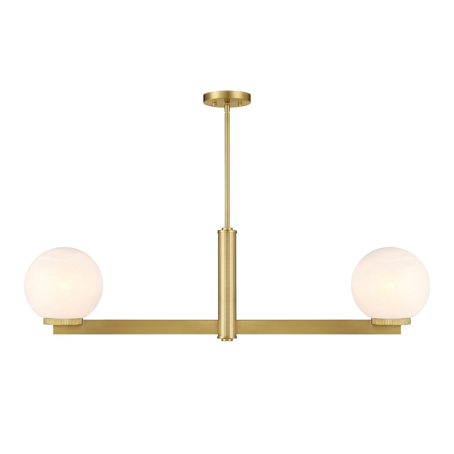 Meridian - M100124NB - Two Light Linear Chandelier - Natural Brass
