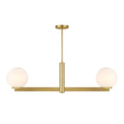 Meridian - M100124NB - Two Light Linear Chandelier - Natural Brass