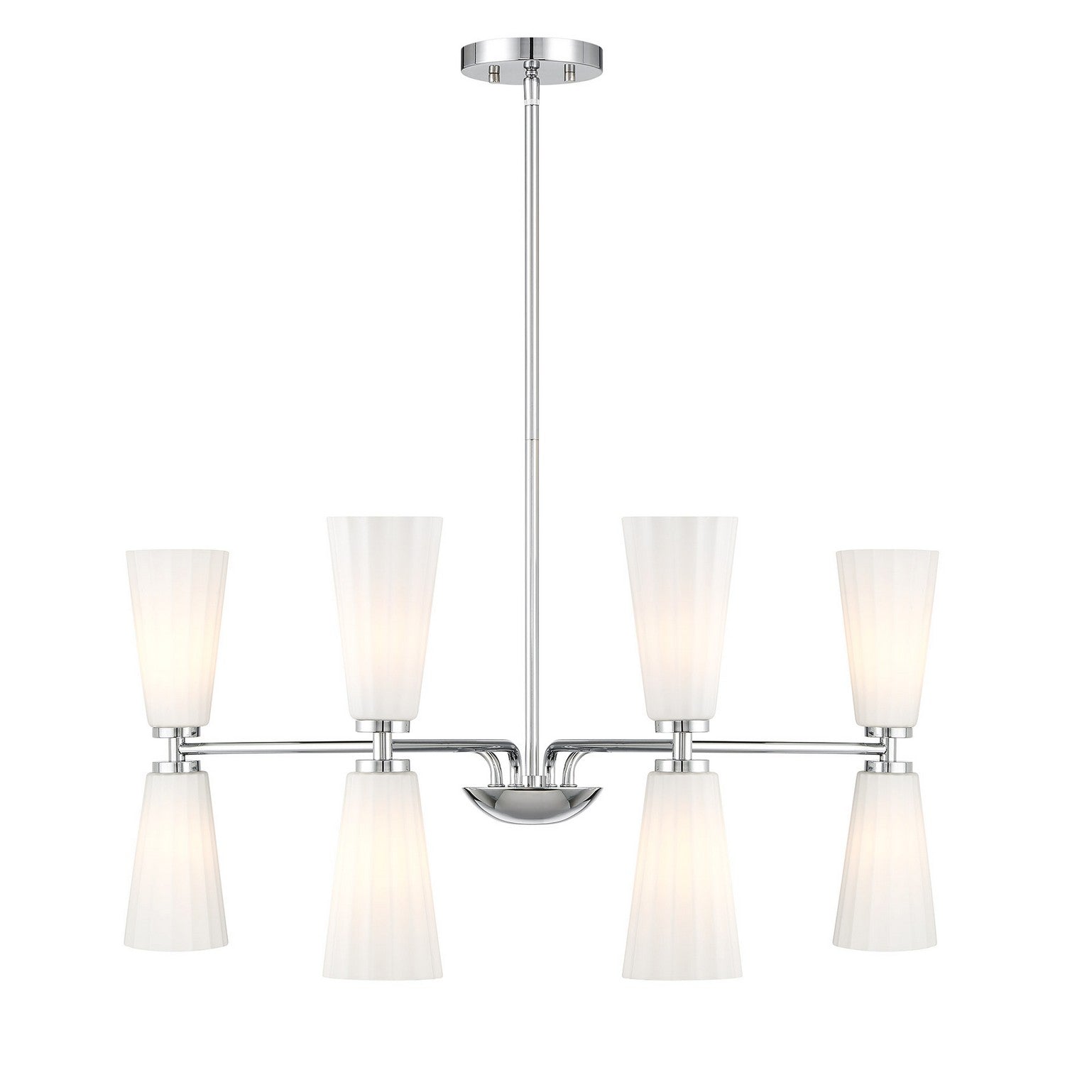 Meridian - M100126CH - Eight Light Chandelier - Chrome