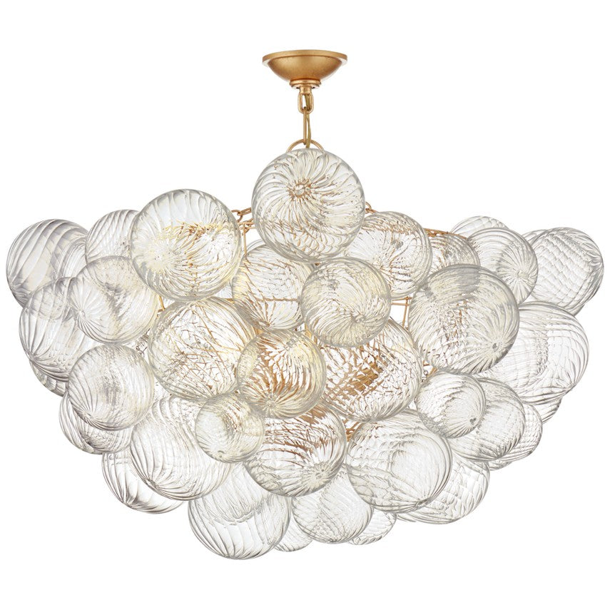 Visual Comfort Signature - JN 4115G/CG - Eight Light Semi-Flush Mount - Talia - Gild and Clear Swirled Glass