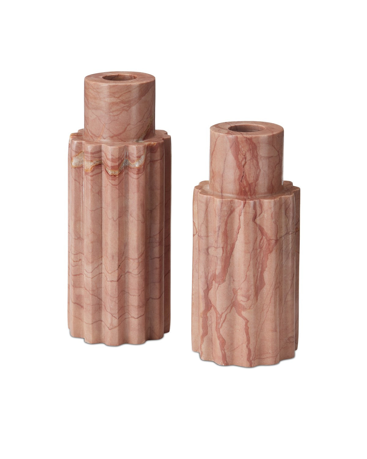 Currey and Company - 1200-0953 - Candle Holder Set of 2 - Natural
