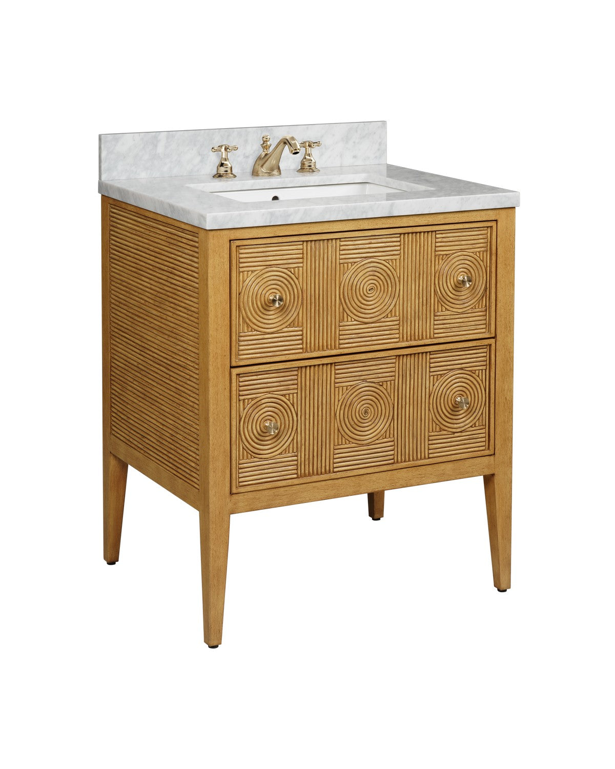 Currey and Company - 3800-0010 - Vanity with Sink - Sea Sand / Natural / White / Brushed Brass / Polished Nickel​