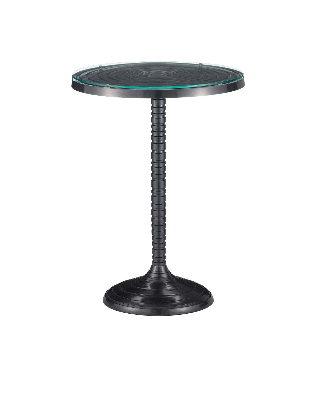Currey and Company - 4000-0202 - Accent Table - Black Nickel / Clear