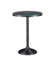 Currey and Company - 4000-0202 - Accent Table - Black Nickel / Clear