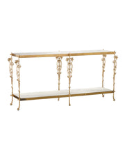 Currey and Company - 4000-0205 - Console Table - Polished Brass / Natural