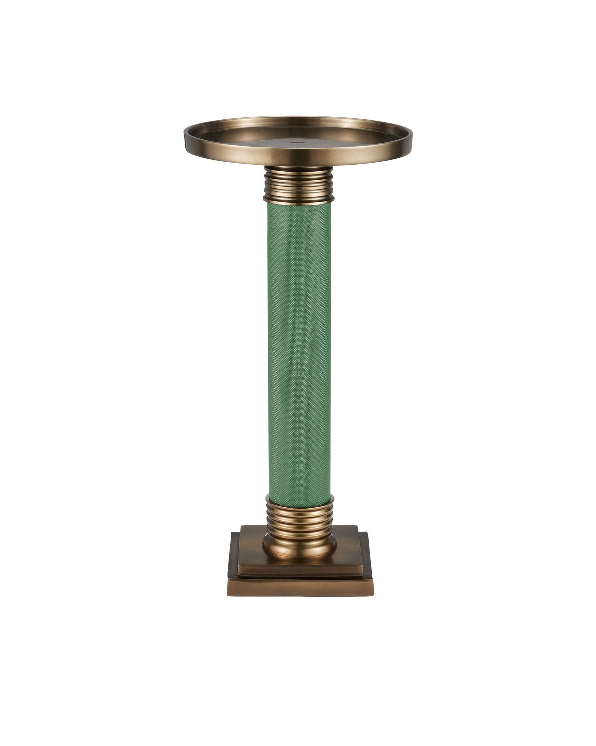 Currey and Company - 4000-0209 - Accent Table - Green / Antique Brass