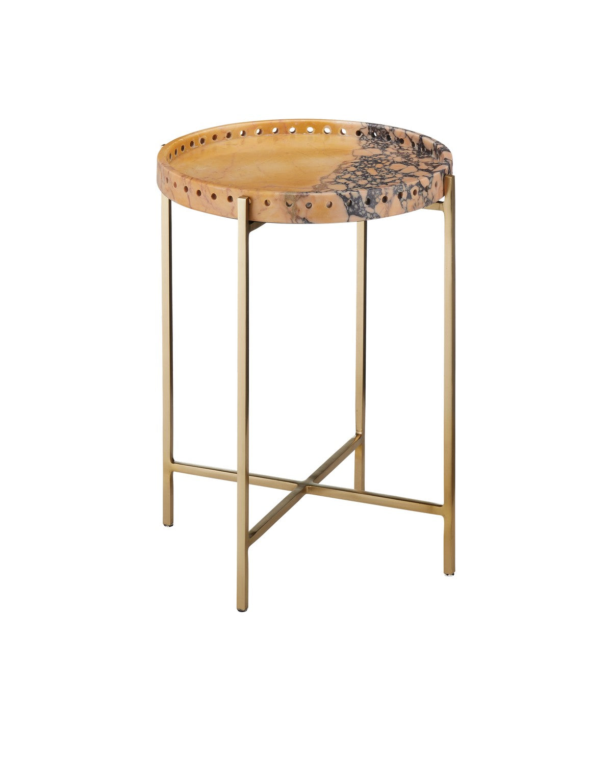 Currey and Company - 4000-0211 - Accent Table - Natural / Antique Brass