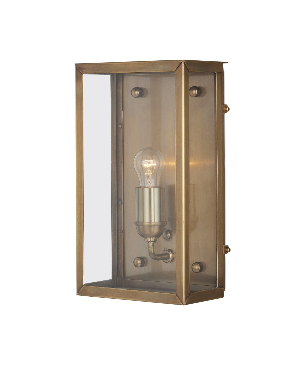 Currey and Company - 5500-0052 - One Light Outdoor Wall Sconce - Antique Brass / Clear