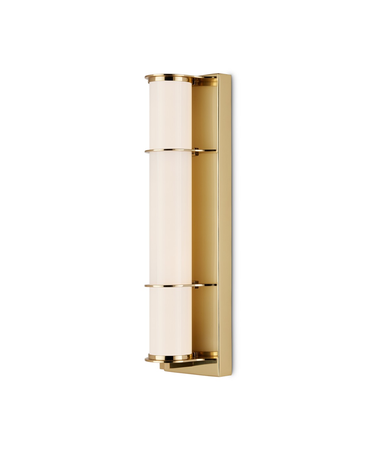 Currey and Company - 5800-0061 - One Light Bath Wall Sconce - Polished Brass / White