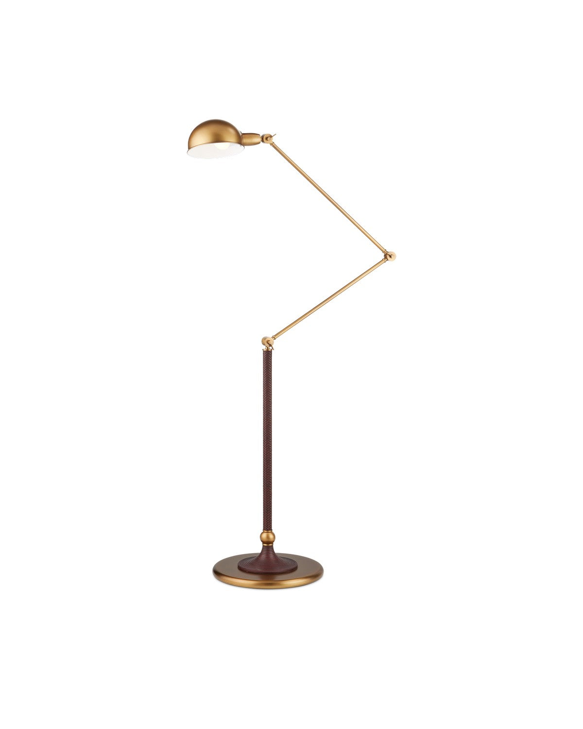 Currey and Company - 8000-0162 - LED Floor Lamp - Antique Brass / Brownish Red