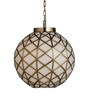 Currey and Company - 9000-1233 - One Light Pendant - White / Antique Brass