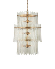 Currey and Company - 9000-1235 - Nine Light Chandelier - Clear / Antique Brass