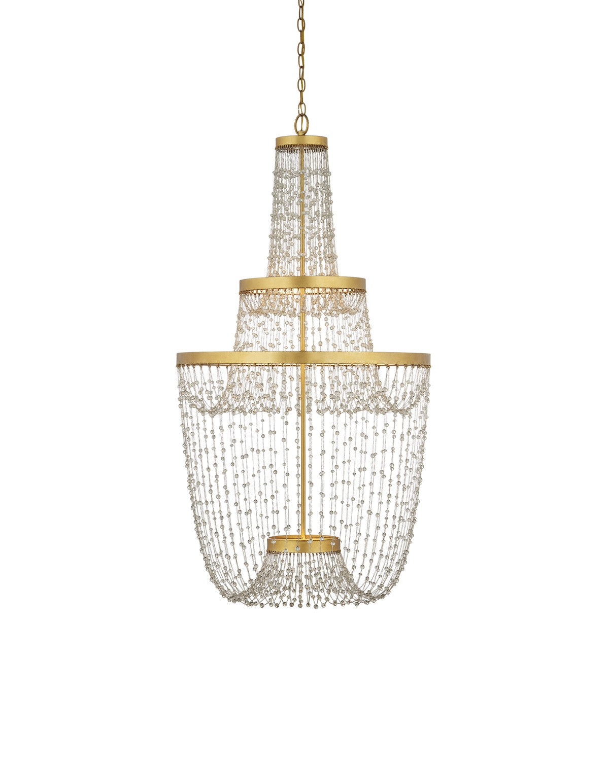 Currey and Company - 9000-1238 - LED Chandelier - Contemporary Gold Leaf / Contemporary Gold / Clear
