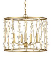 Currey and Company - 9000-1239 - Four Light Chandelier - Contemporary Gold Leaf / Contemporary Gold / Clear