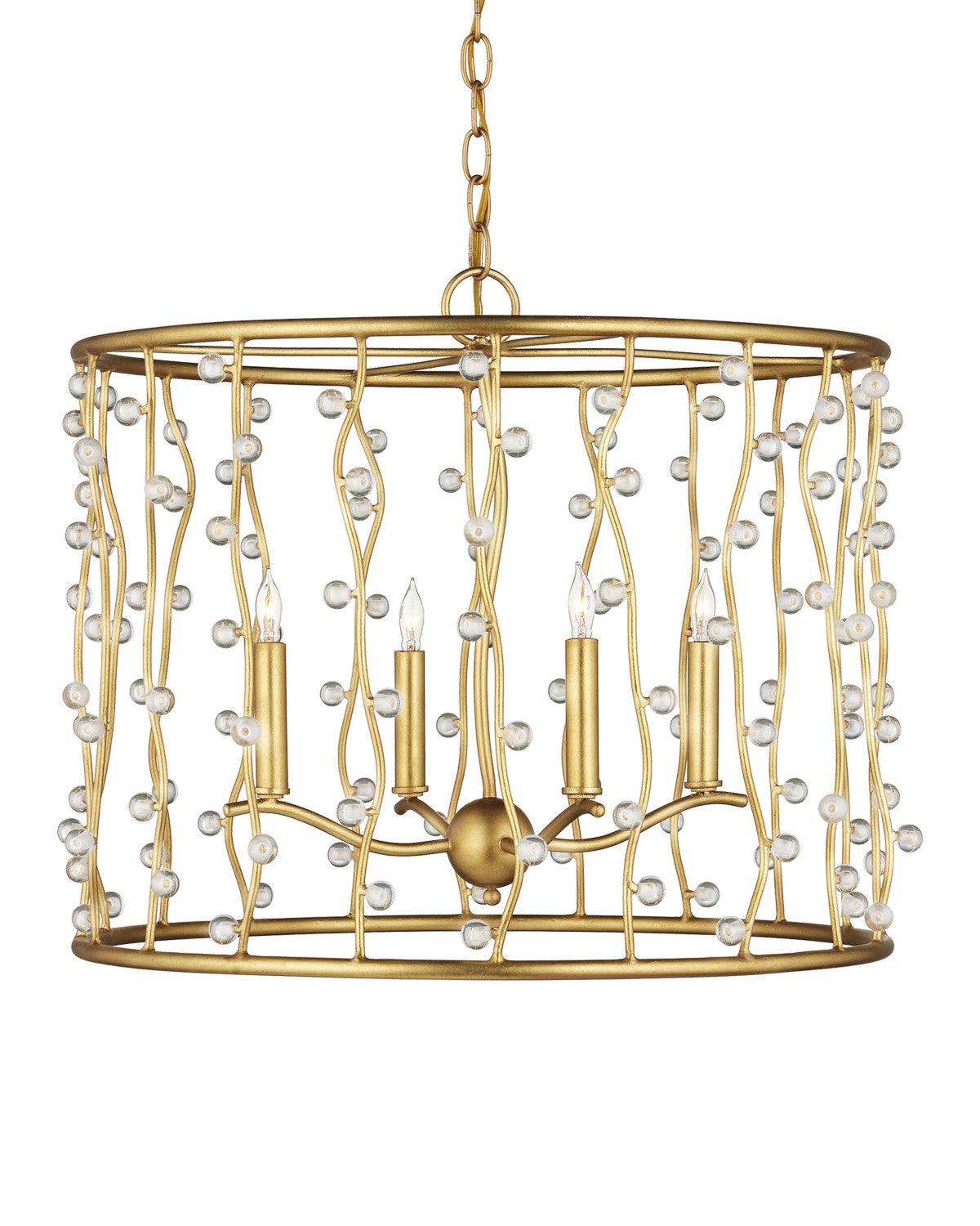 Currey and Company - 9000-1239 - Four Light Chandelier - Contemporary Gold Leaf / Contemporary Gold / Clear