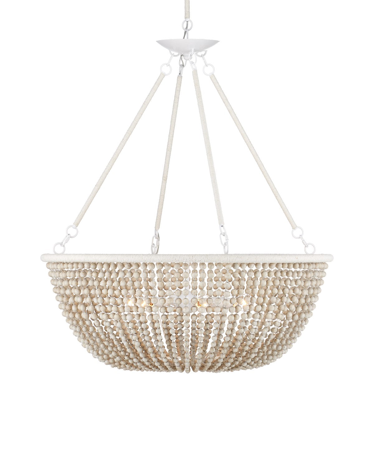 Currey and Company - 9000-1240 - Six Light Chandelier - Sugar White / Sandstone / White