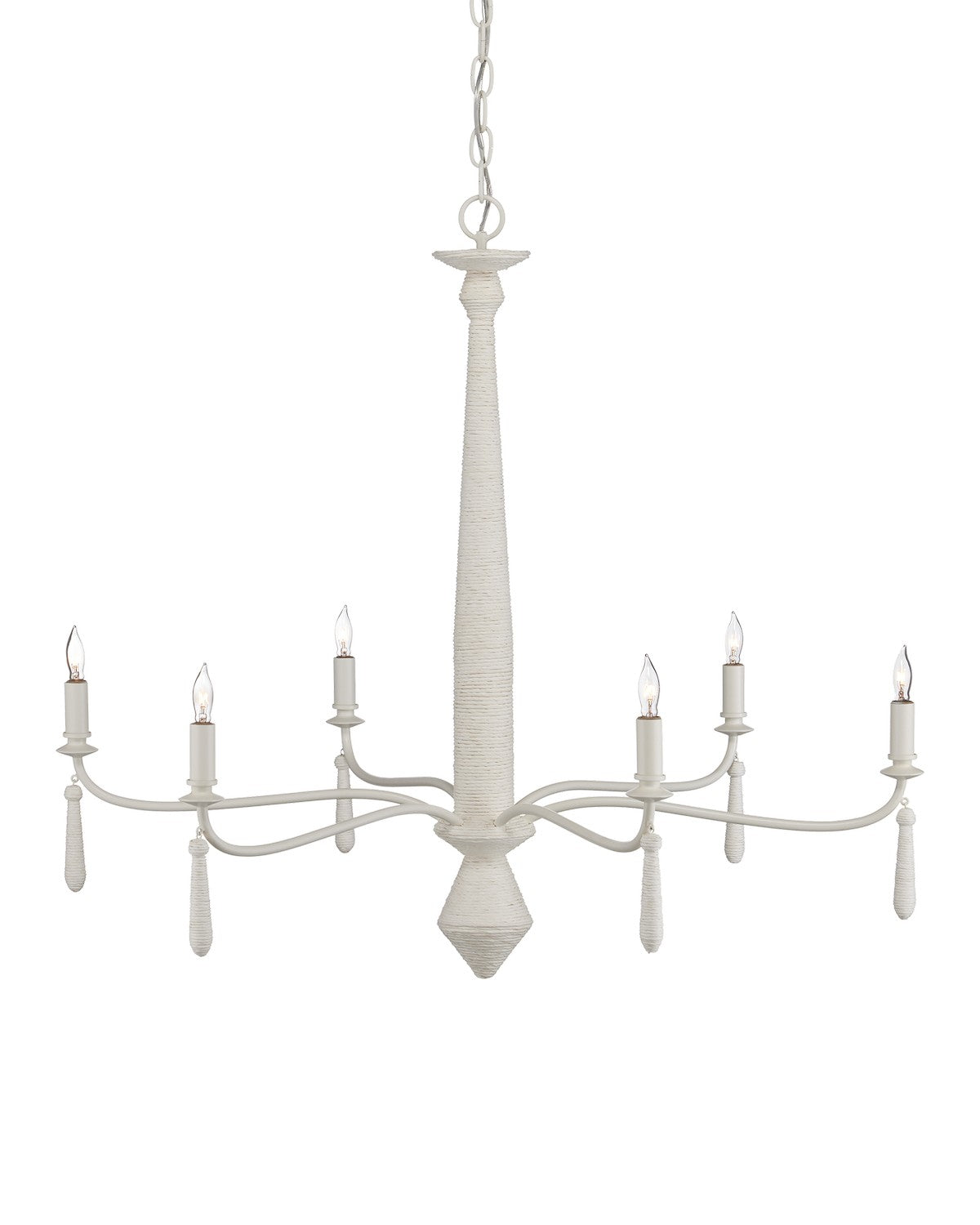 Currey and Company - 9000-1241 - Six Light Chandelier - Snow White / White