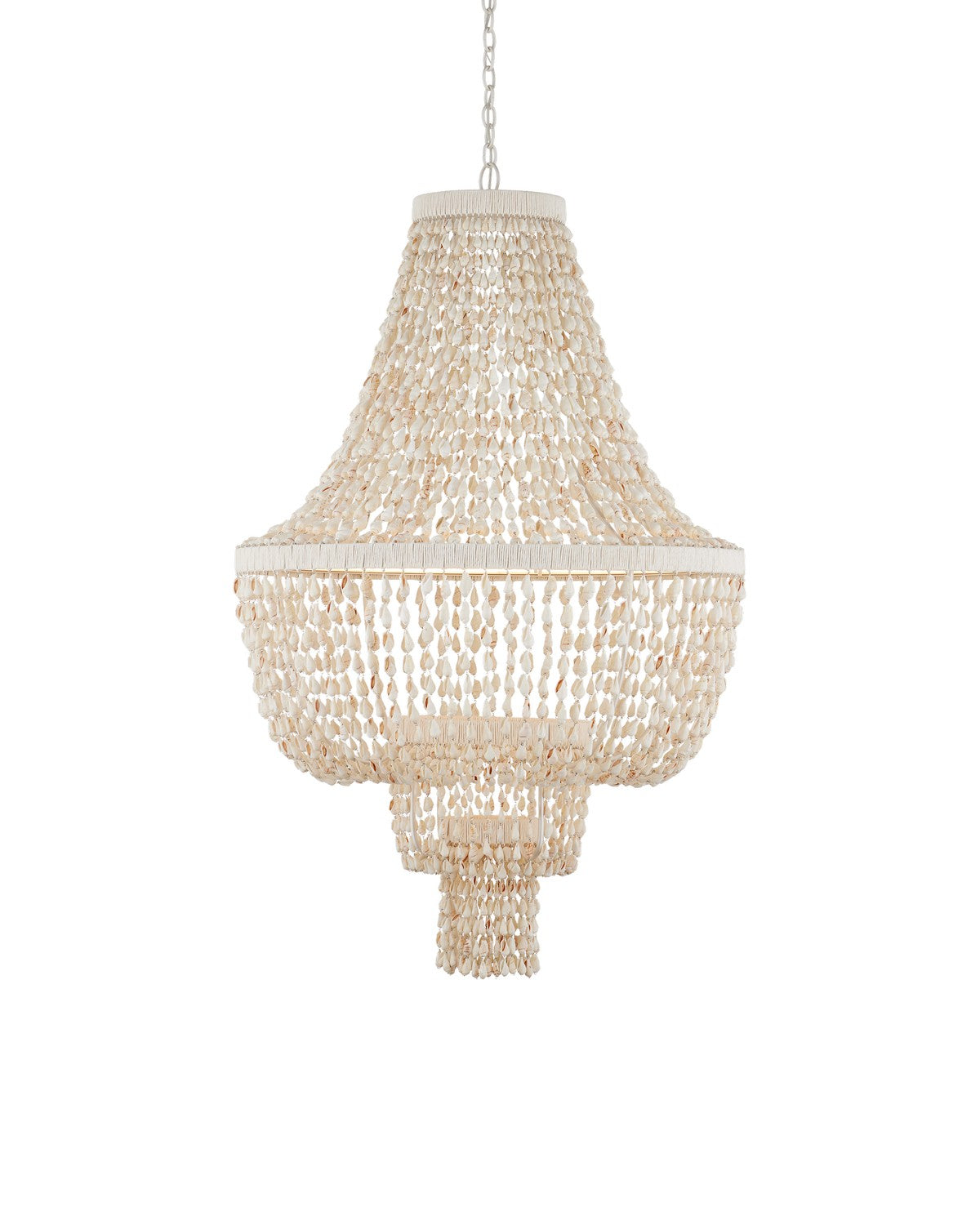 Currey and Company - 9000-1242 - LED Chandelier - Natural / Pearlized White / White