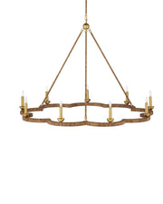 Currey and Company - 9000-1244 - Nine Light Chandelier - Natural / Contemporary Gold Leaf