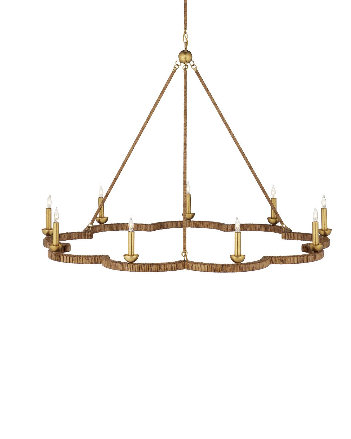 Currey and Company - 9000-1244 - Nine Light Chandelier - Natural / Contemporary Gold Leaf