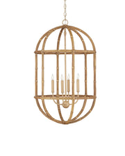 Currey and Company - 9000-1246 - Four Light Lantern - Natural / Saddle Tan