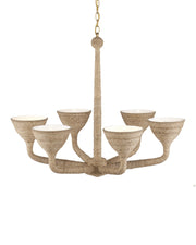 Currey and Company - 9000-1248 - Six Light Chandelier - Natural / Contemporary Gold / Sugar White