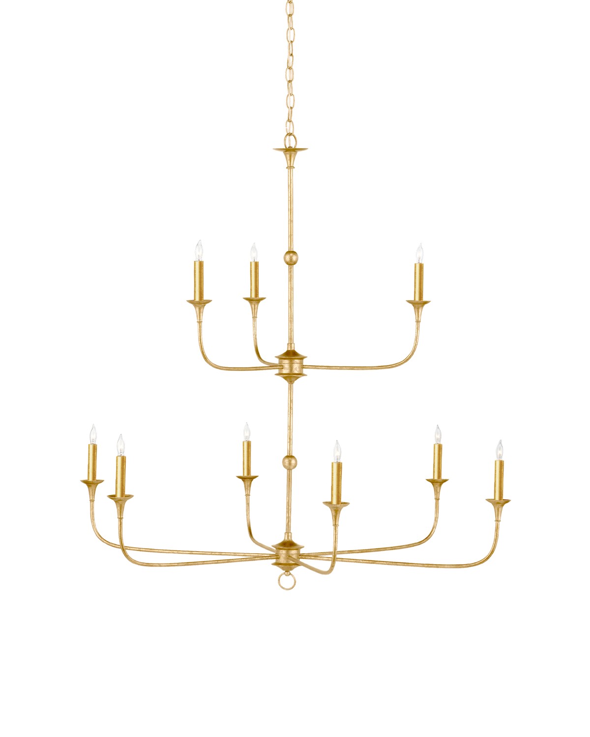 Currey and Company - 9000-1254 - Nine Light Chandelier - Contemporary Gold Leaf / Contemporary Gold
