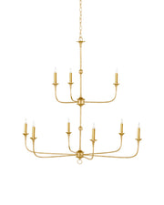 Currey and Company - 9000-1254 - Nine Light Chandelier - Contemporary Gold Leaf / Contemporary Gold