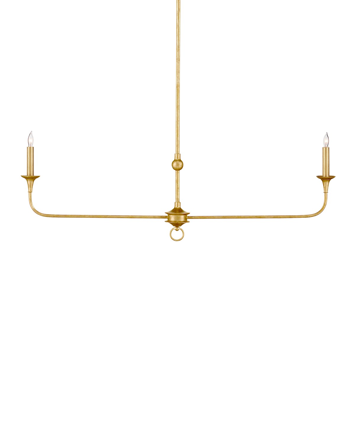 Currey and Company - 9000-1256 - Two Light Chandelier - Contemporary Gold Leaf