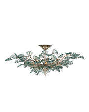 Currey and Company - 9000-1260 - Eight Light Semi-Flush Mount - Contemporary Silver Leaf / Clear