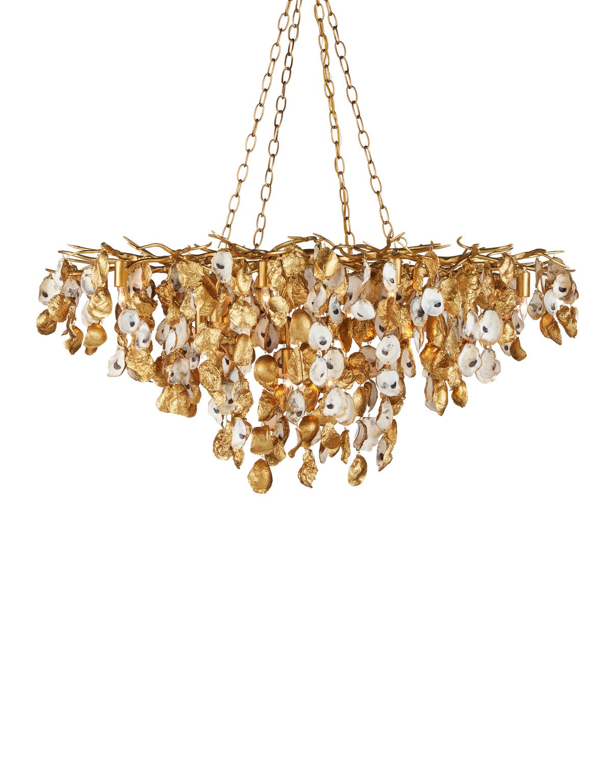 Currey and Company - 9000-1261 - 14 Light Chandelier - Contemporary Gold Leaf / Contemporary Gold / Natural