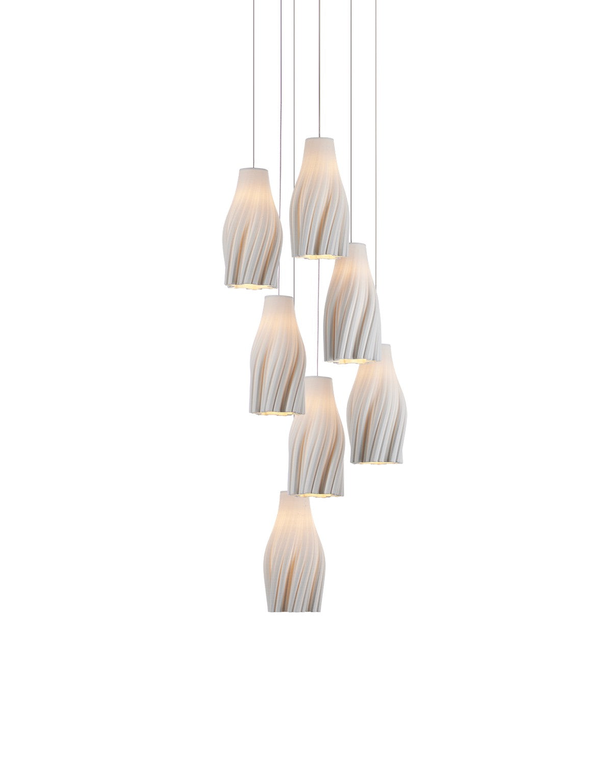 Currey and Company - 9000-1272 - Seven Light Pendant - White / Silver