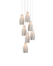 Currey and Company - 9000-1272 - Seven Light Pendant - White / Silver