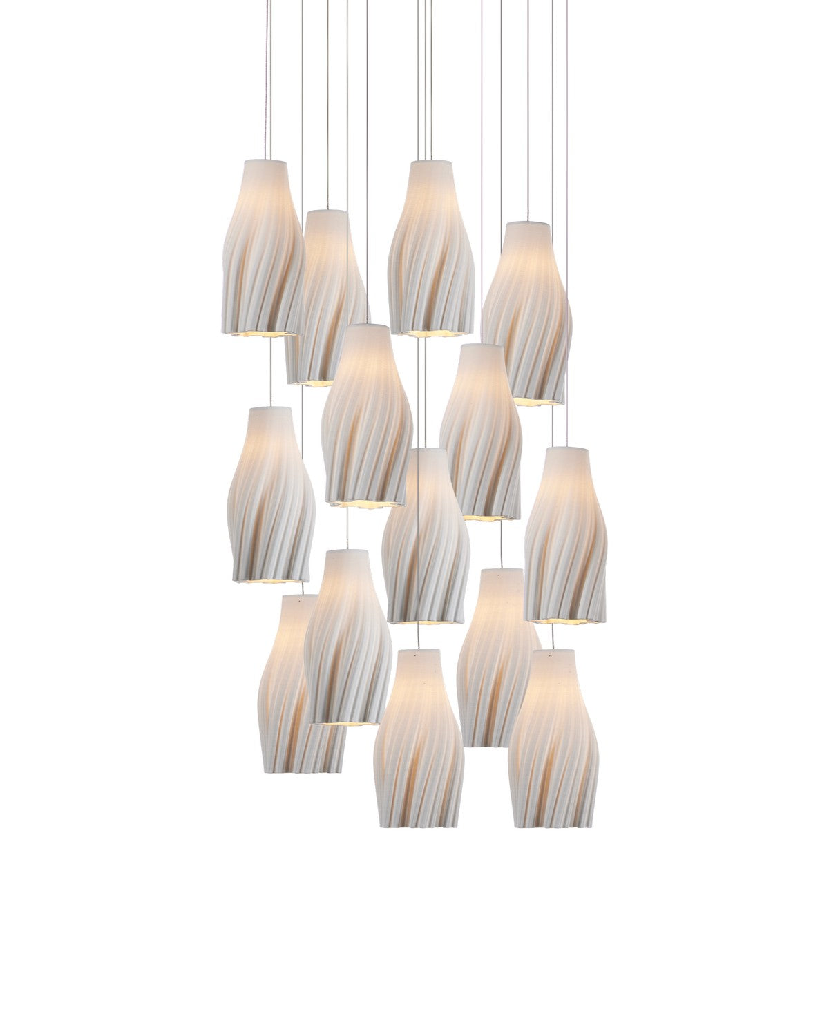 Currey and Company - 9000-1273 - 15 Light Pendant - White / Silver