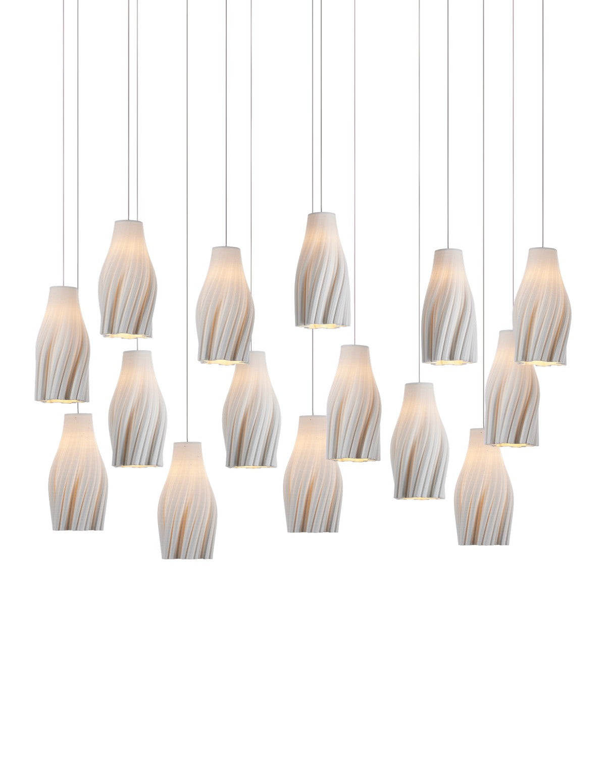Currey and Company - 9000-1274 - 15 Light Pendant - White / Silver