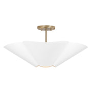 Capital Lighting - 355443RE - Four Light Pendant - Maeve - Matte Brass and White