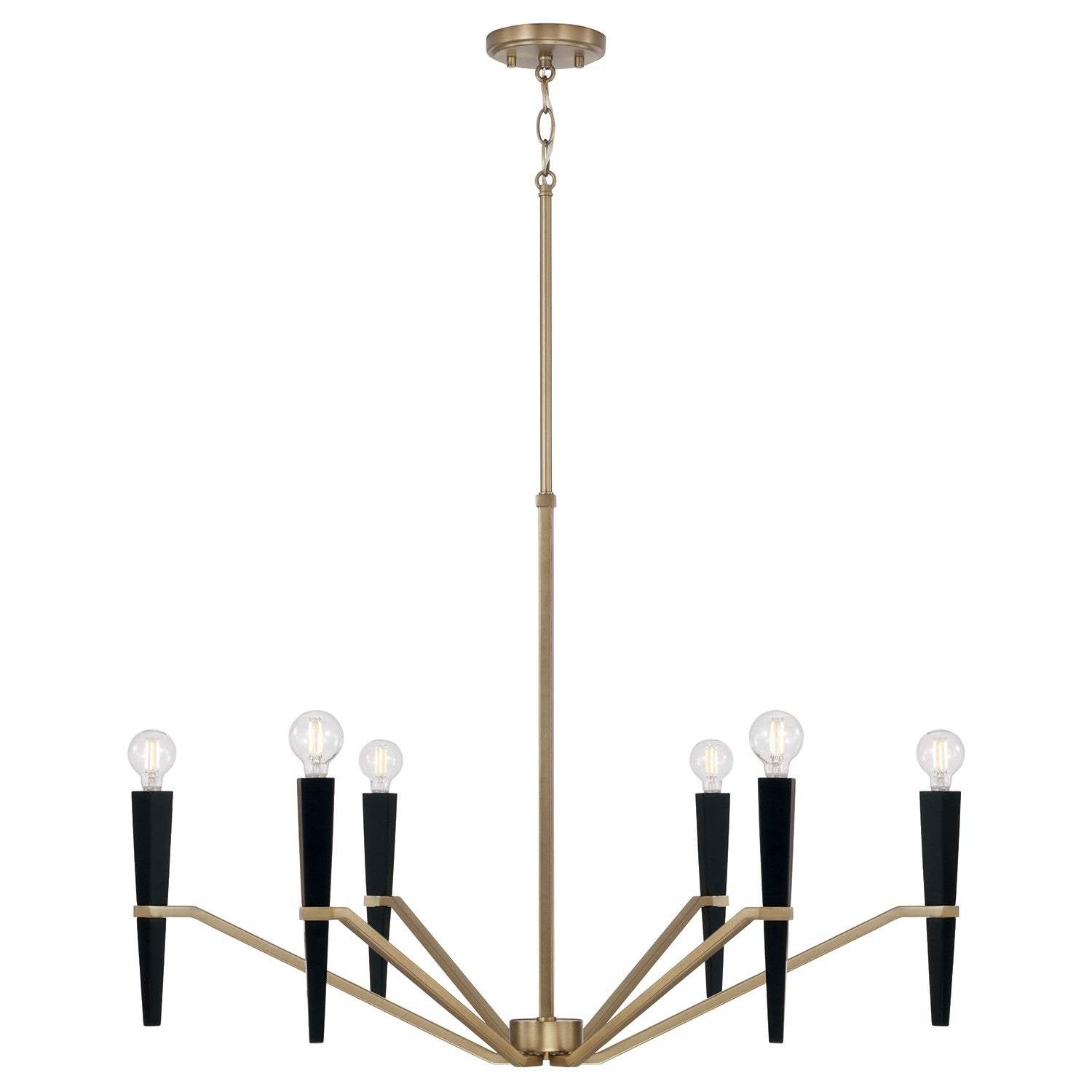 Capital Lighting - 453861AB - Six Light Chandelier - Enzo - Aged Brass and Black
