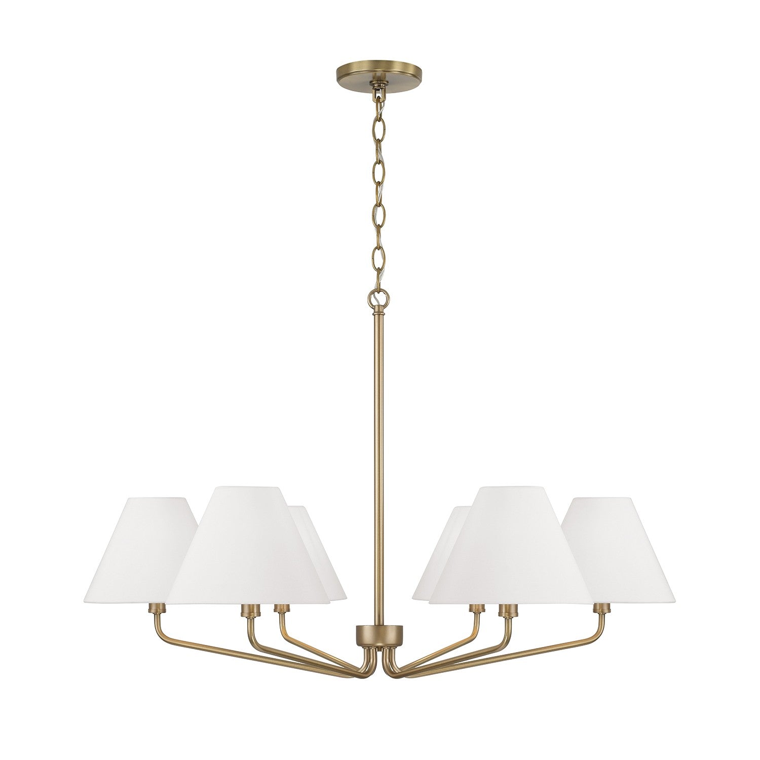Capital Lighting - 456661AD-714 - Six Light Chandelier - Chadwick - Aged Brass