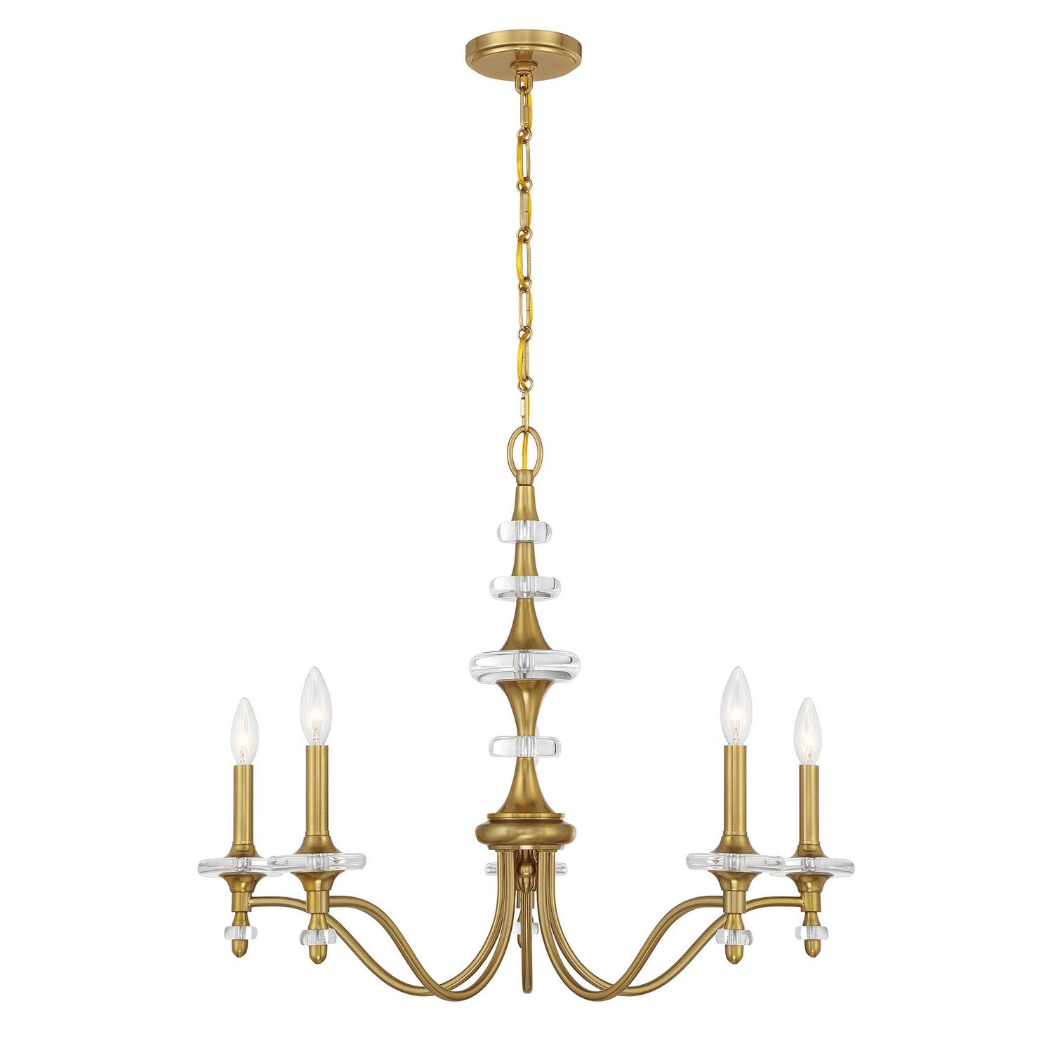 Savoy House - 1-1361-5-322 - Five Light Chandelier - Champlain - Warm Brass