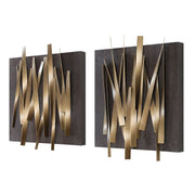 Uttermost - 04382 - Wall Decor Set/2 - Crosshatch - Antique Gold