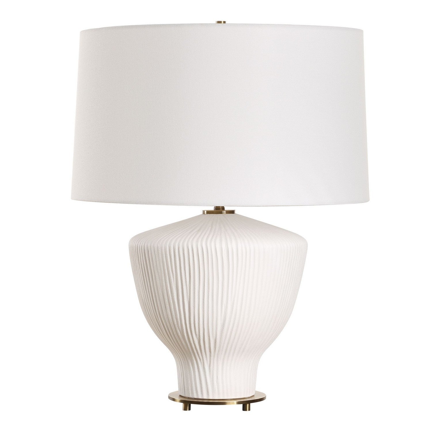 Uttermost - 30446-1 - One Light Table Lamp - Maisie - Satin White Accented With Brass Plated