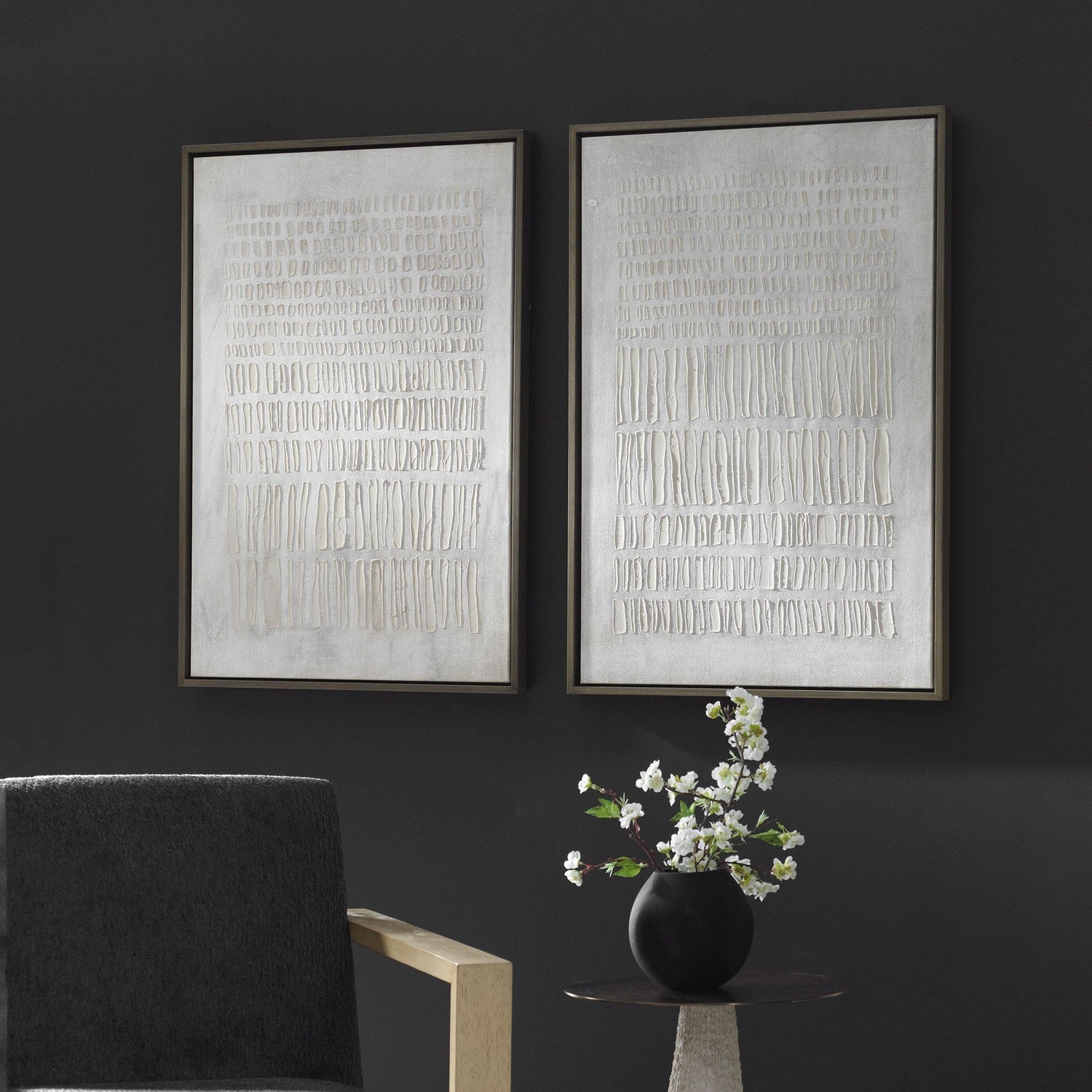 Uttermost - 32395 - Wall Art - Social Theory - Matte Gray Stained Solid Wood