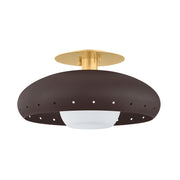 Mitzi - H1015501-VGL/TBZH - One Light Flush Mount - Kimber - Aged Brass/Textured Bronze W/ Highlight