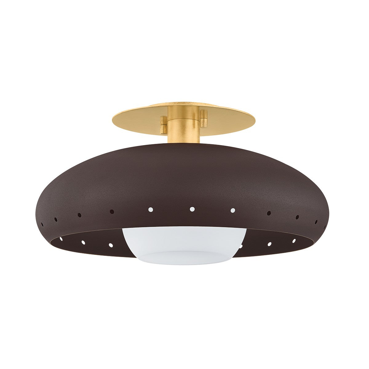 Mitzi - H1015501-VGL/TBZH - One Light Flush Mount - Kimber - Aged Brass/Textured Bronze W/ Highlight