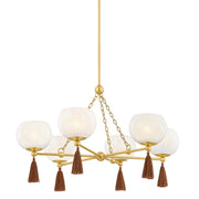 Mitzi - H1039806-AGB - Six Light Chandelier - Niya - Aged Brass