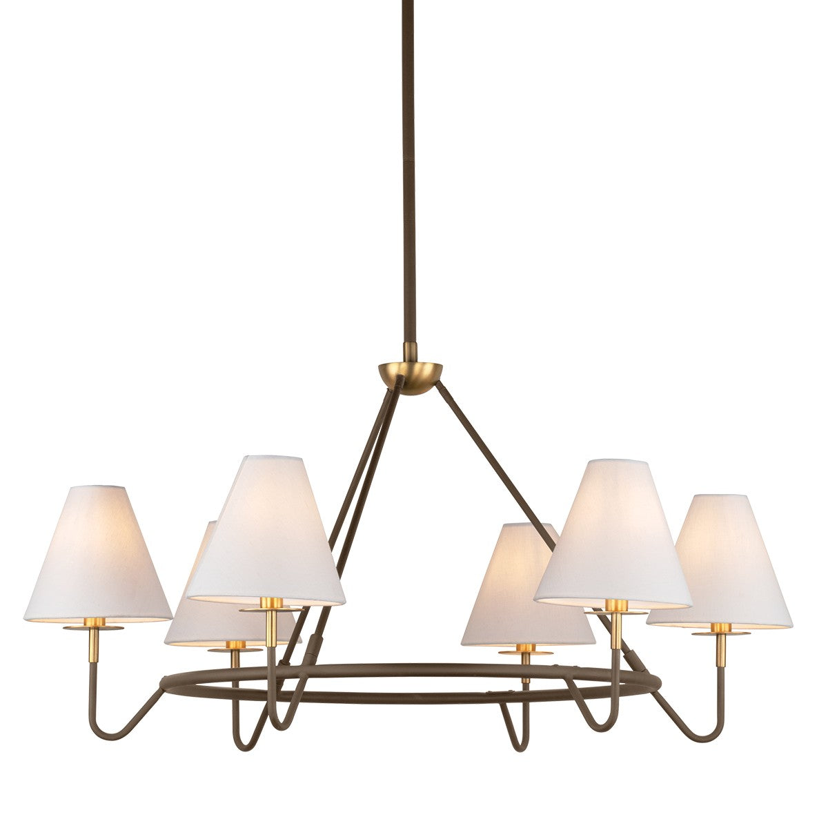 Mitzi - H984806-AGB/BRZ - Six Light Chandelier - Polly - Aged Brass/Bronze
