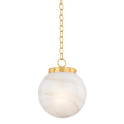 Mitzi - H989701S-AGB - One Light Pendant - Ambra - Aged Brass
