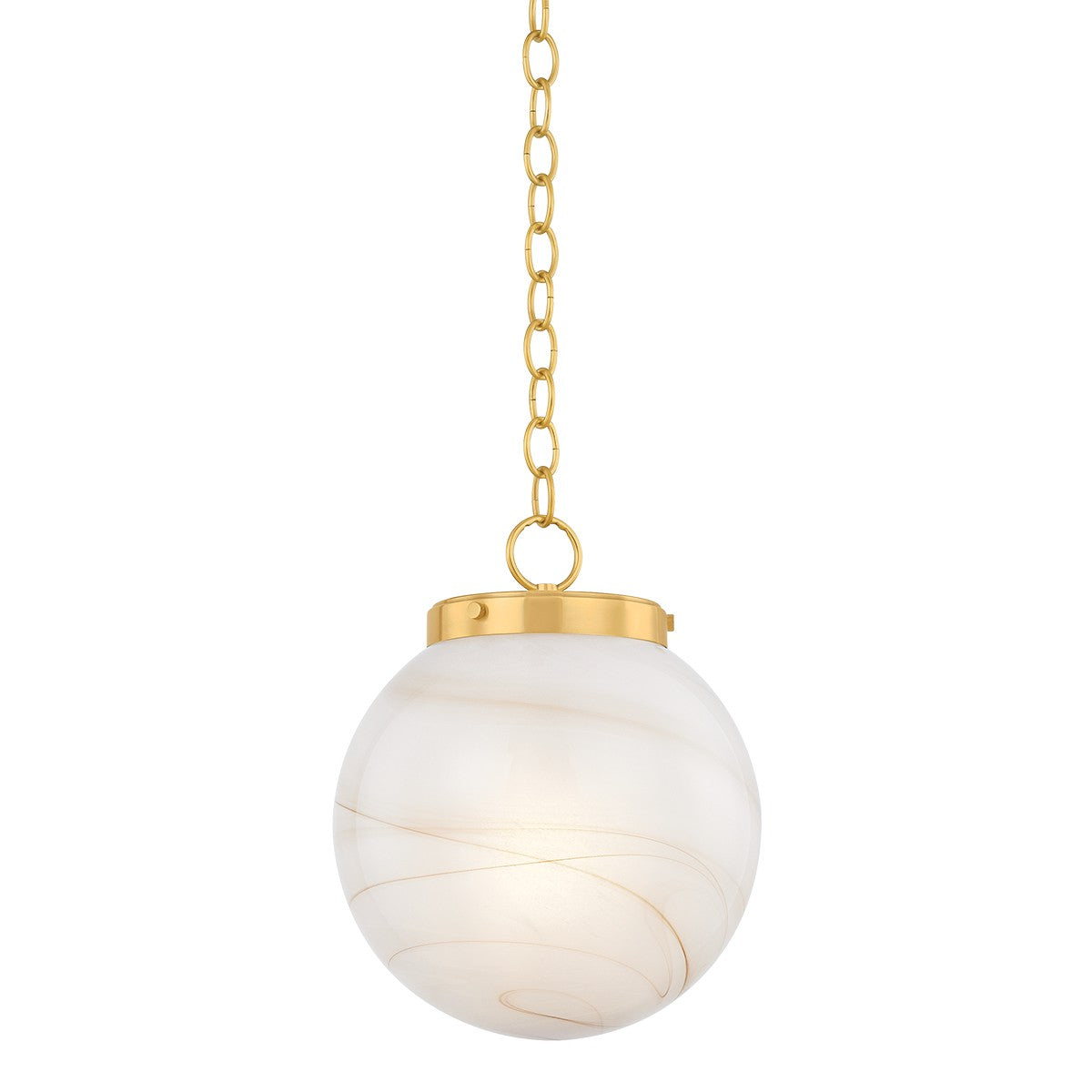 Mitzi - H989701S-AGB - One Light Pendant - Ambra - Aged Brass
