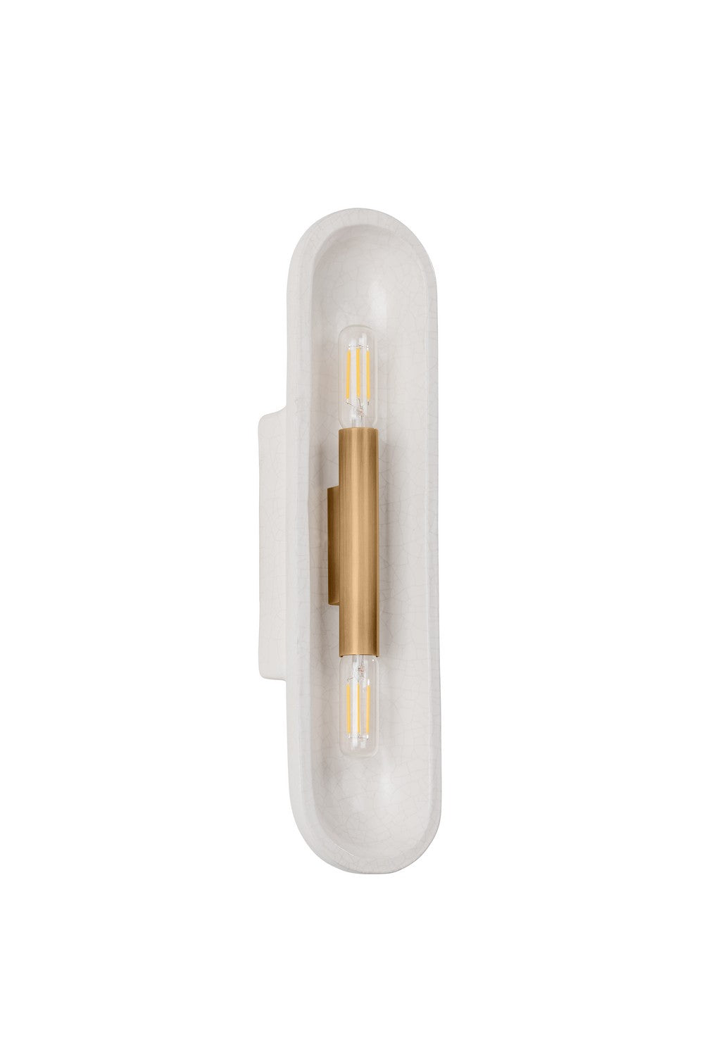 Troy Lighting - B1617-PBR/CLC - Two Light Wall Sconce - Lane - Patina Brass/Ceramic White Large Crackle