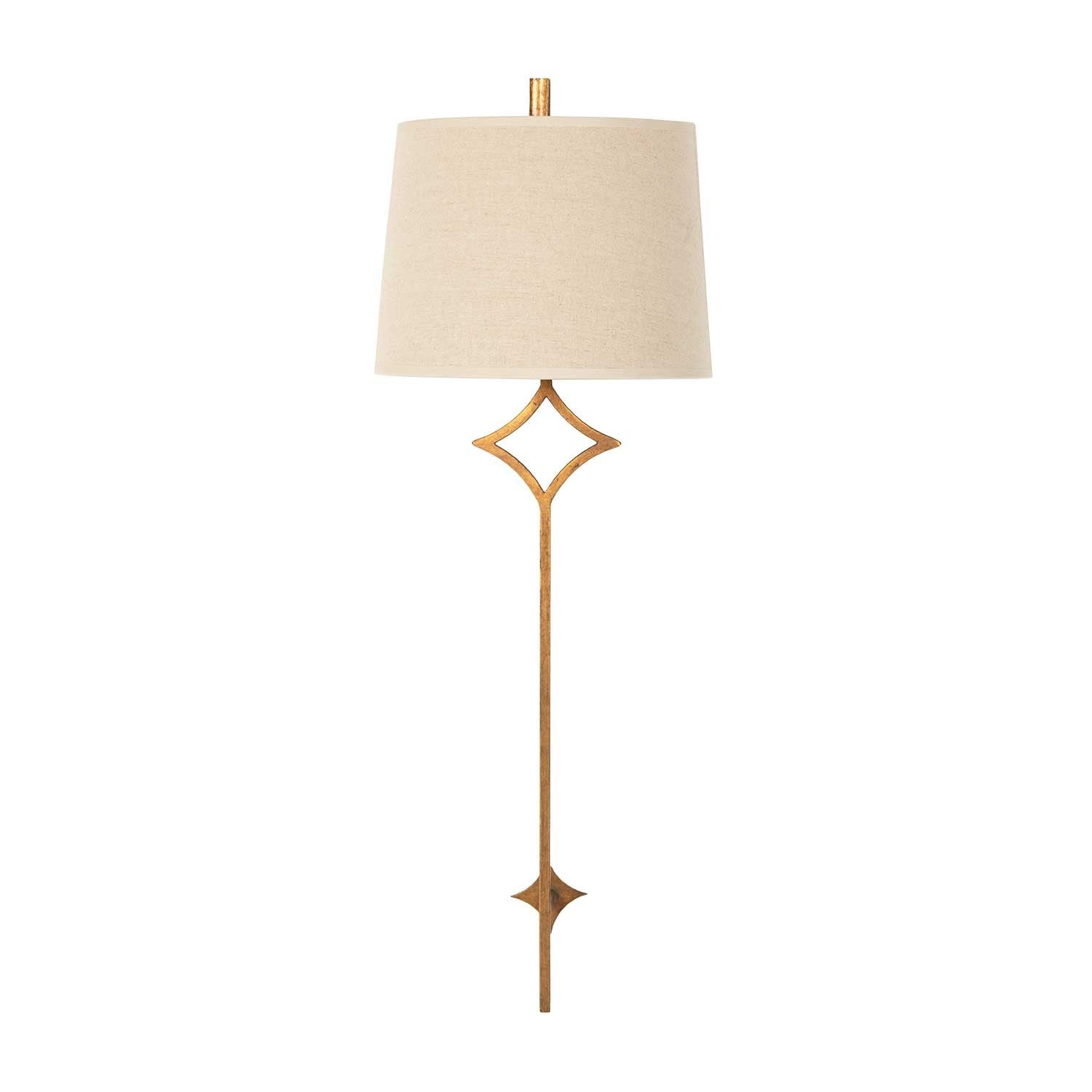Gabby - SCH-156090 - One Light Wall Sconce - Theresa - Antique Gold/Cream Linen
